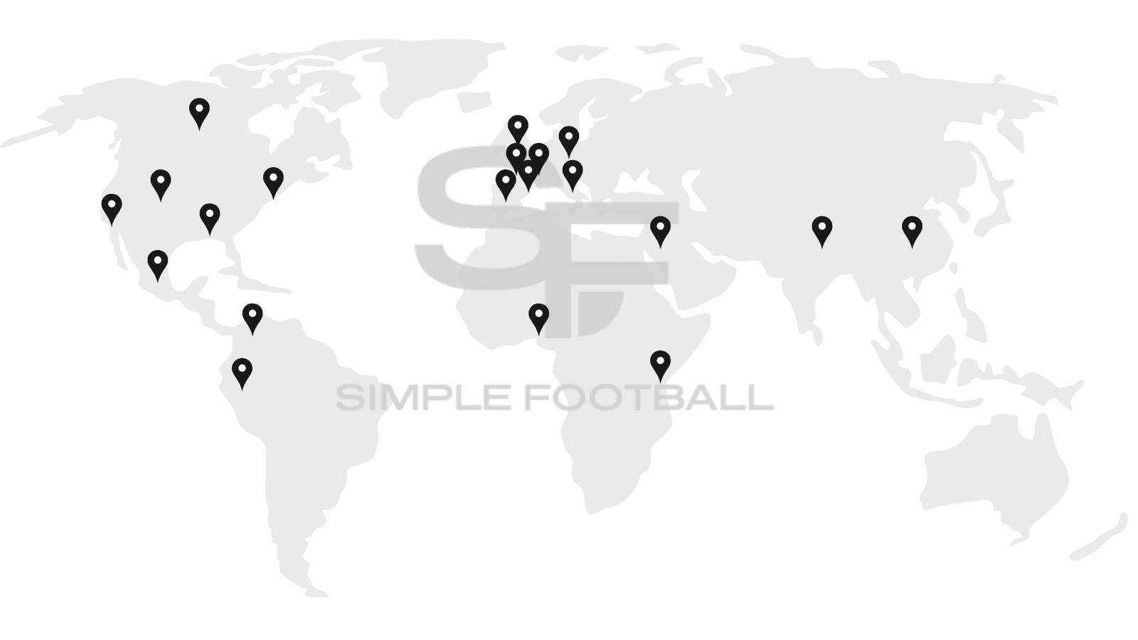 Simple Football global presence map