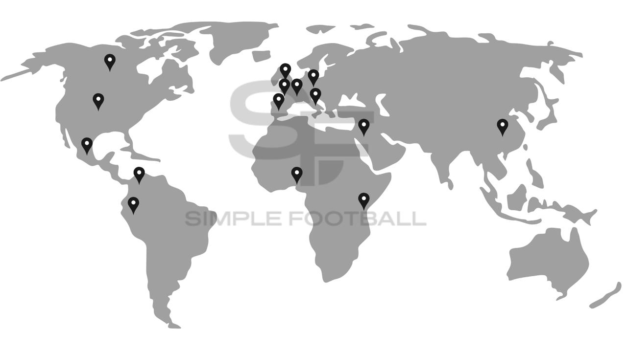 Simple Football global presence map